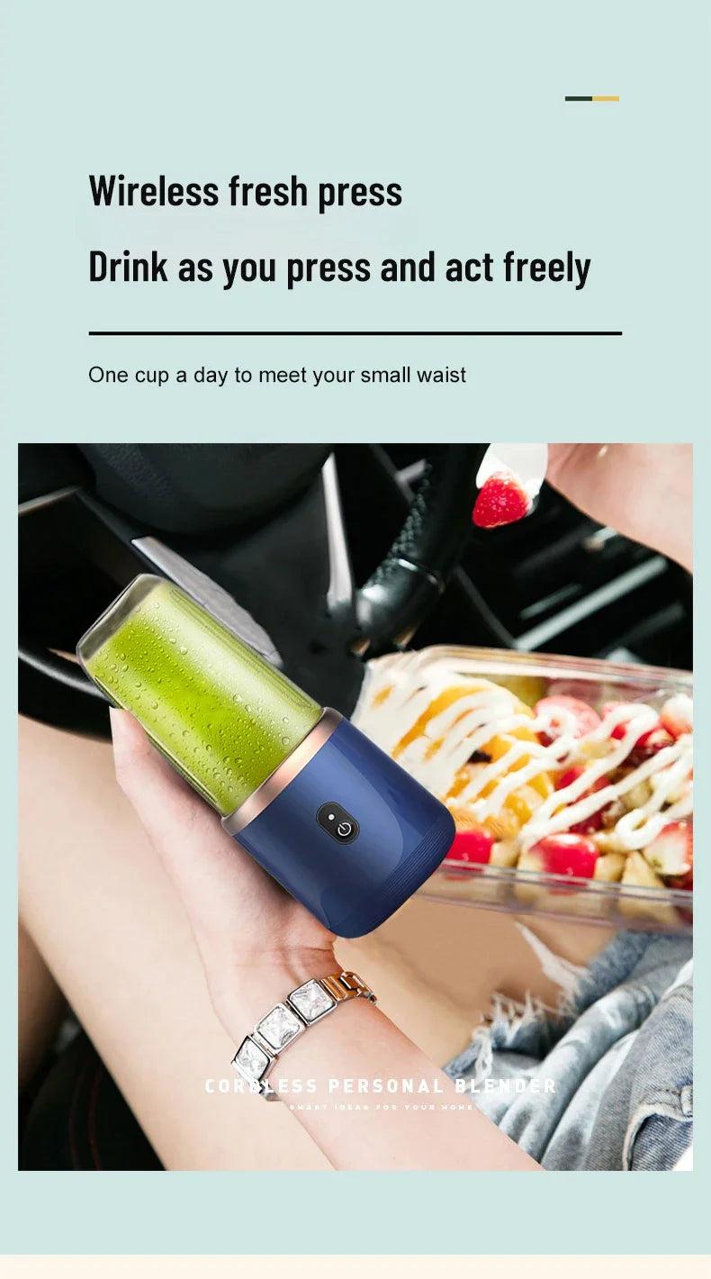 Exprimidor eléctrico portátil, Mini mezclador doméstico, mezclador multifuncional para triturar frutas y verduras, herramienta de jugo con carga USB