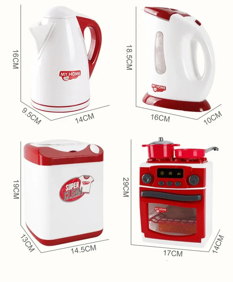 Electrodomésticos de cocina, juguetes, juego de cocina para niños, juego de cocina, accesorios para casa de muñecas, licuadora, cafetera, máquina mezcladora, tostadora