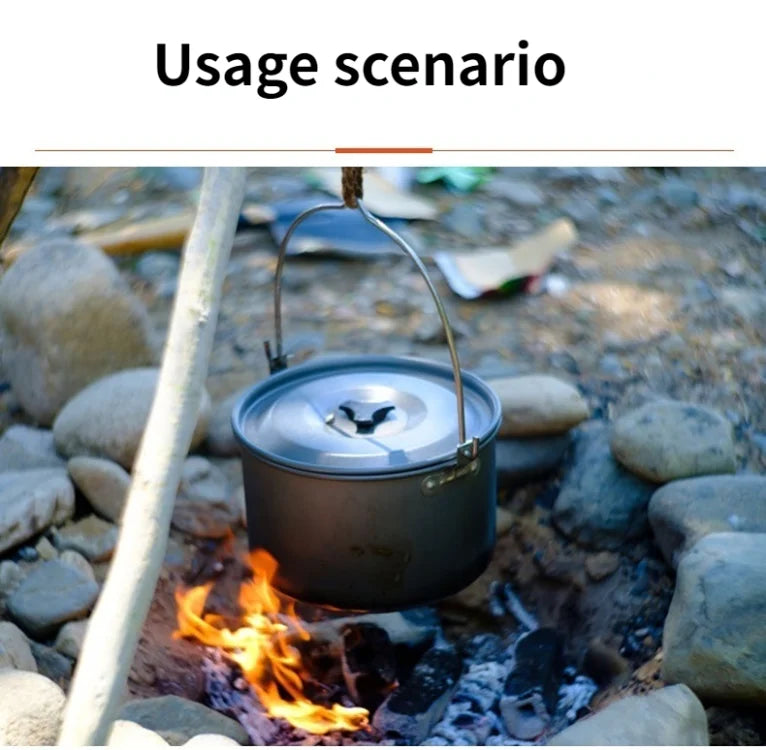 Juego de utensilios de cocina para acampar para 1 a 7 personas, olla y sartén ligeros y portátiles con bolsa de transporte, perfecto para acampar al aire libre