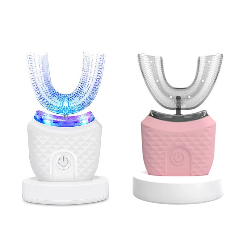 Cepillo de dientes eléctrico en forma de U para el cuidado Dental, cepillo de dientes eléctrico automático en forma de U de 360 grados