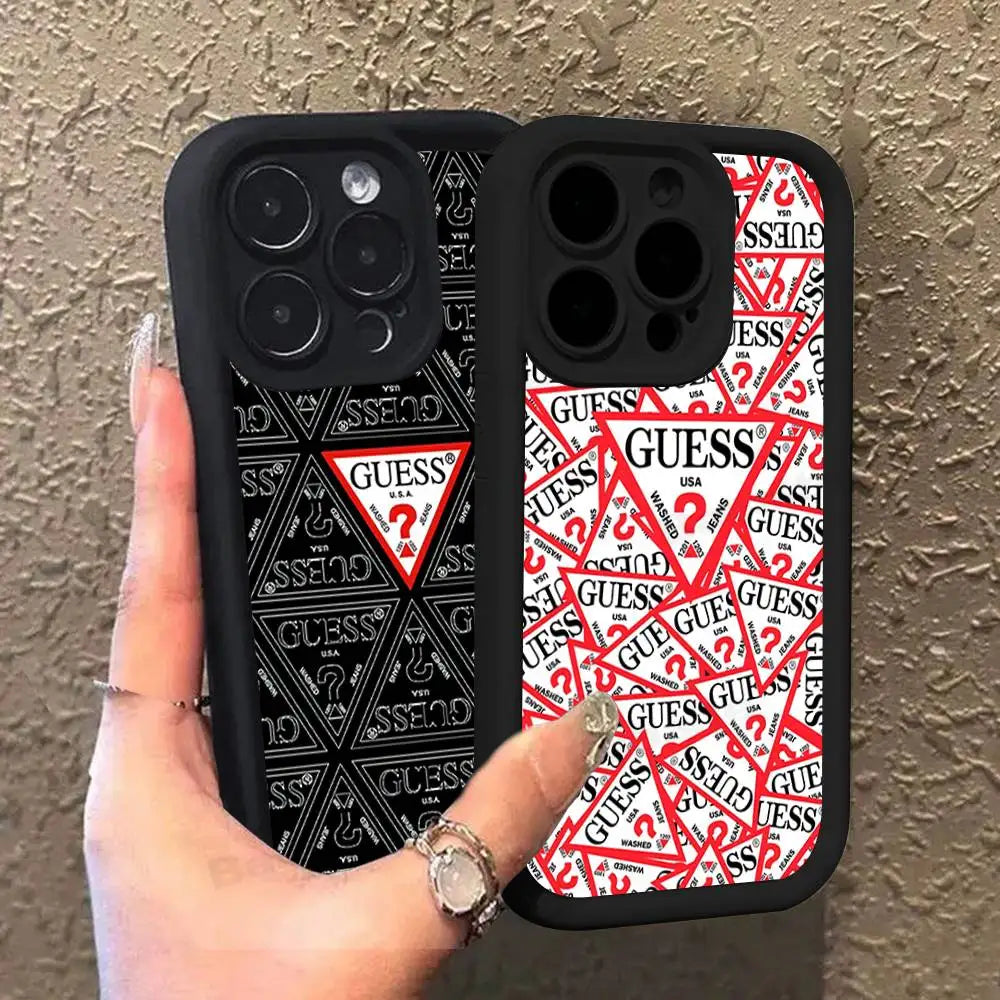 Funda de Silicona Suave para Teléfono de la Marca de Moda G-Guess para iPhone 17 16 14 13 12 11 15 Pro Max Plus Air Cover