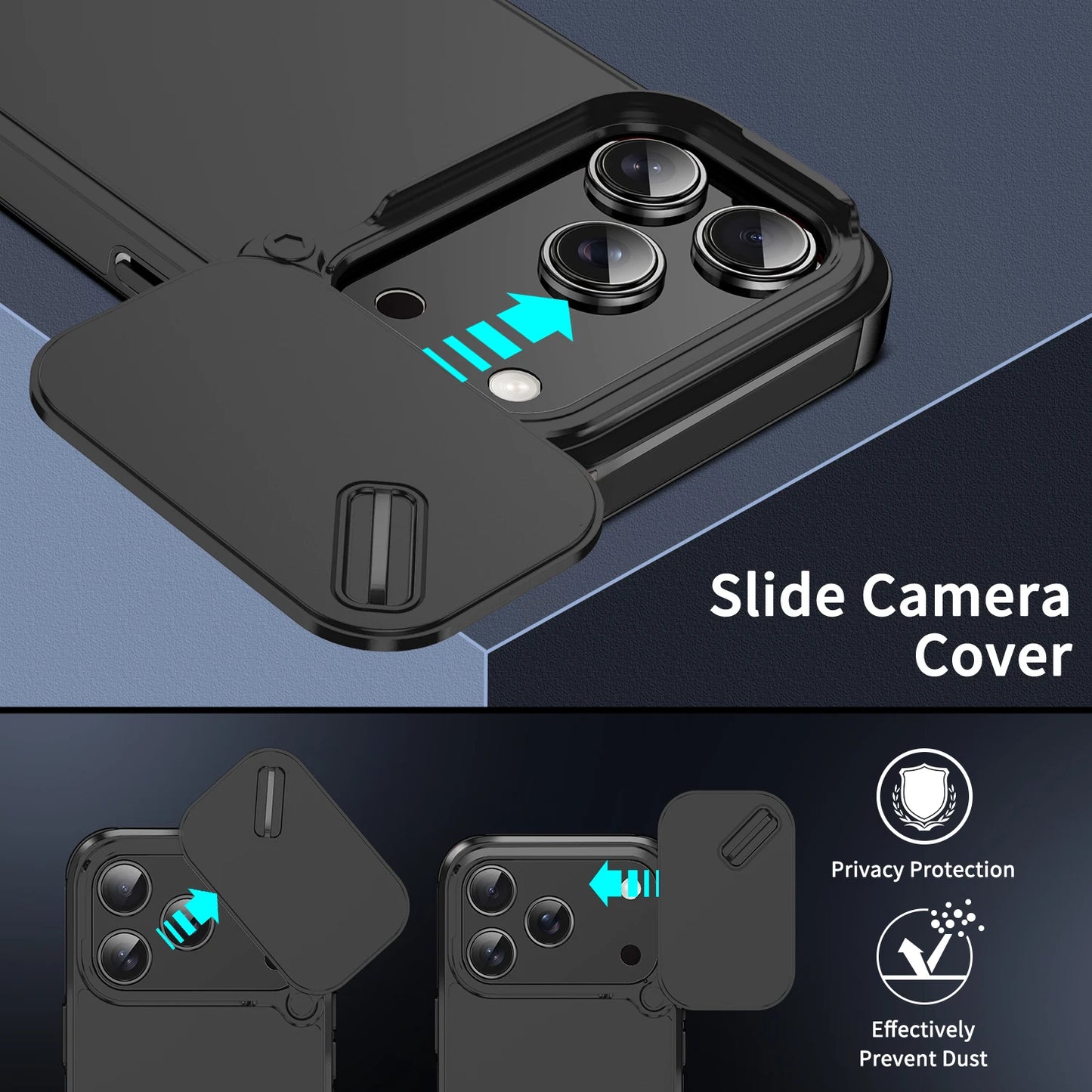 Funda anticolisión a prueba de golpes para iPhone 17 Pro Max 17Air 17Pro 16E, fundas protectoras para cámara deslizante para iPhone 17 Air Cover