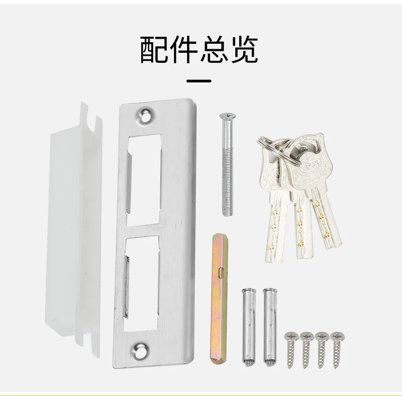 Juego de cerradura de puerta de acero inoxidable 304, manija de palanca de puerta Interior silenciosa para dormitorio, baño, manija de prensa, cerradura para puerta de madera maciza