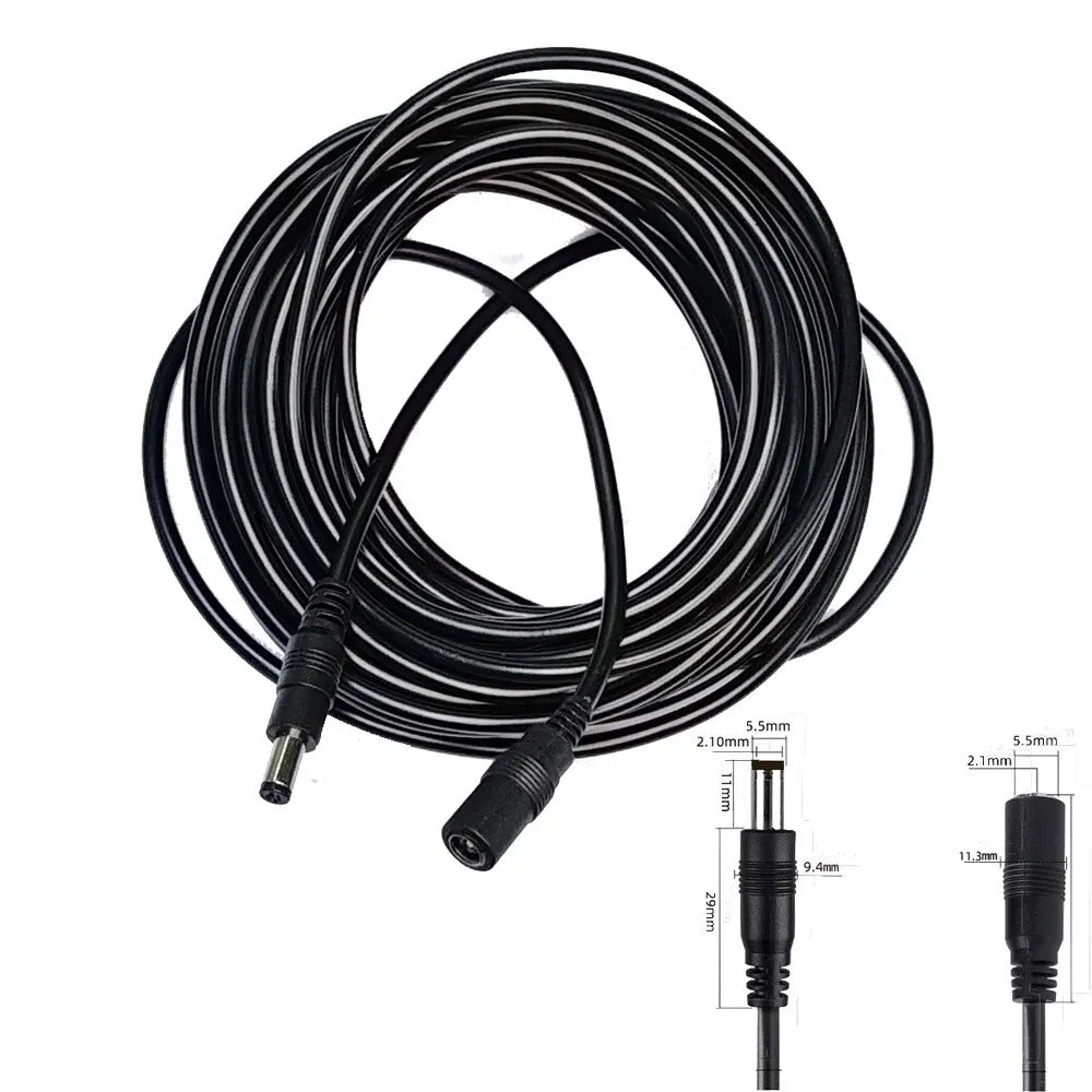 10M/5M 5,5mm * 2,1mm conector de alimentación CC Cable de extensión adaptador Jack Cable DC hembra macho extensión enchufe externo