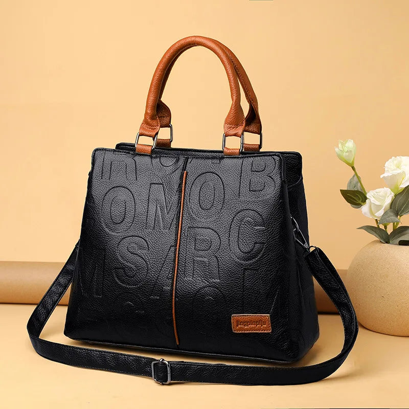 Bolsos cruzados informales de cuero PU para mujer, bolso de mano de diseñador de lujo, bolso de hombro de viaje de gran capacidad