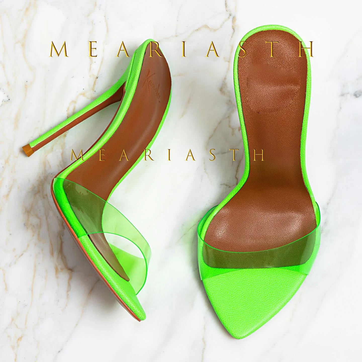 2025 Peep Toe Sexy verano mujer mulas bombas sandalias elegante súper fino tacones altos mula Oficina señora zapatos de fiesta zapatillas sandalias