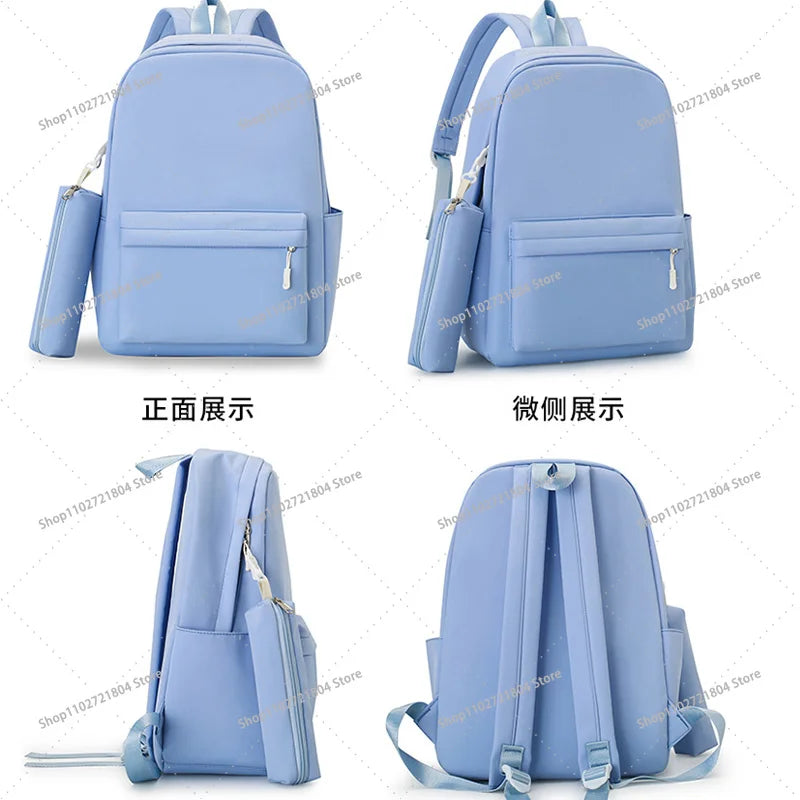 Mochilas Jujutsu Kaisen de 2 piezas con estuche para lápices para estudiantes, mochila escolar con estampado de dibujos animados, mochila de moda para guardar libros y artículos de papelería