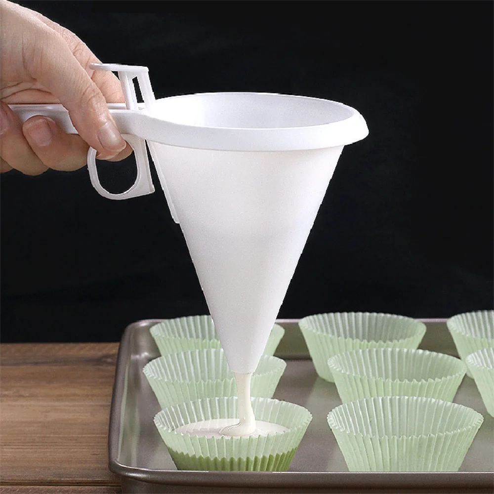 Herramientas de embudo de mano ajustable para hornear, dispensador de crema de masa de Chocolate líquido, molde de pastelería, galleta, Cupcake, tortitas, herramientas para hornear