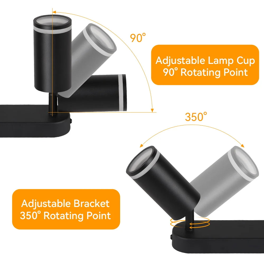 Lámpara de techo, luz de pista LED para dormitorio, pasillo, tienda, lámpara superior, bombilla GU10, iluminación de repuesto, focos LED ajustables