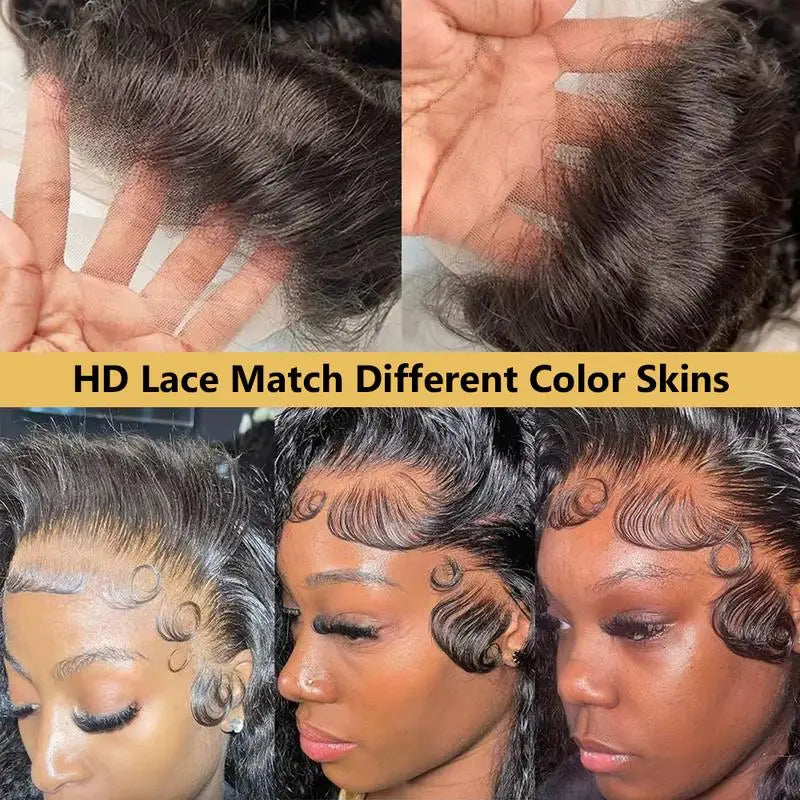 Pelucas de Cabello Humano Brasileño Liso Extremo 13x6 con Encaje Frontal, Peluca Frontal HD 13x4 de 30 Pulgadas para Mujer, Pre-Desplumada