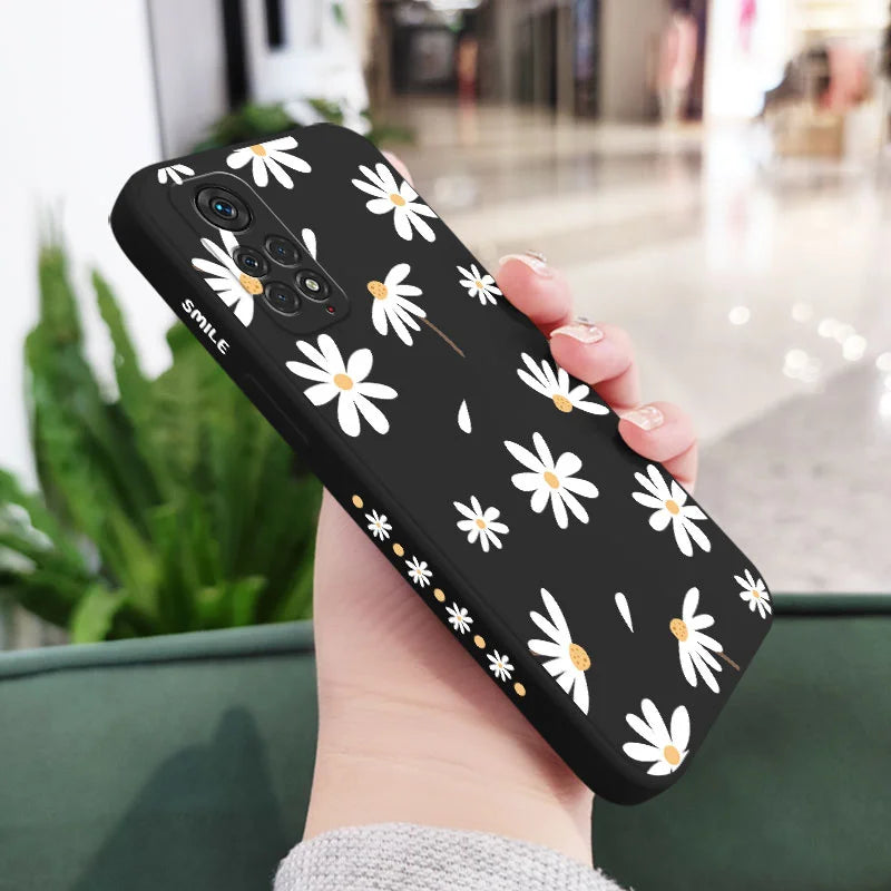 Funda de teléfono con diseño de margaritas para Xiaomi Redmi Note 14 13 12 12S 11 11S 10 10A 10T 10S 9T 9 8 7 Pro Plus 10C 4G 5G