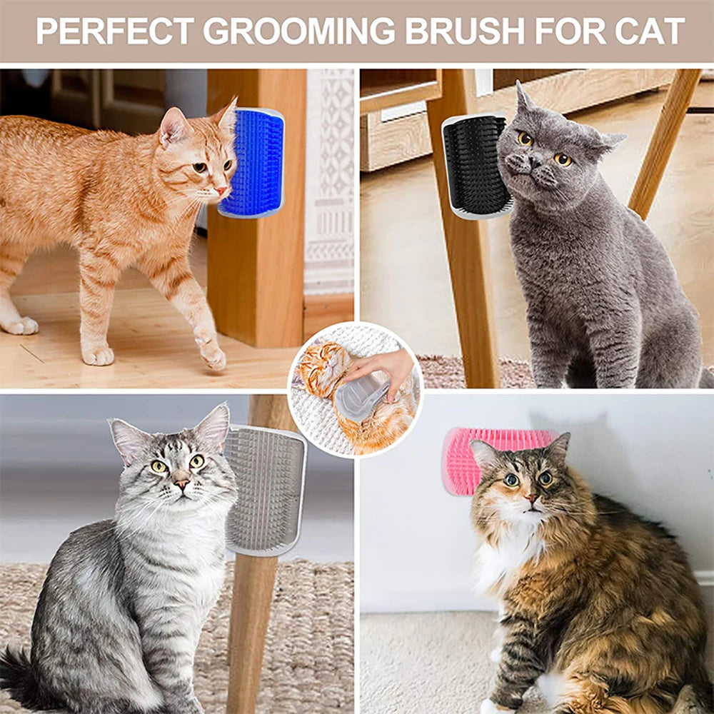 Peine de masaje para rascar gatos, cepillo para rascar esquinas con hierba gatera, peine para quitar mascotas para depilación, aseo