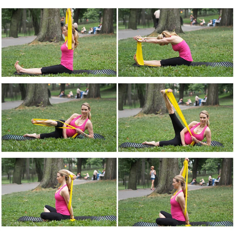 Bandas elásticas de entrenamiento largo, banda de resistencia para Yoga, Pilates, para ejercicio físico de la parte inferior del cuerpo, fuerza en el hogar
