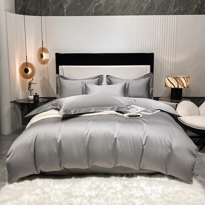 Juego de cama de lujo 100% algodón egipcio funda nórdica funda de almohada Ru Europa doble tamaño Queen King ropa de cama juegos de sábanas suaves