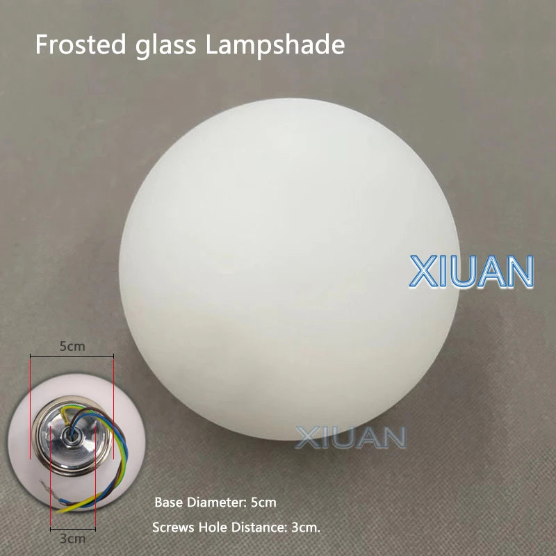 Lámpara de bola de cristal, lámparas de pared de cristal blanco lechoso modernas para dormitorio, sala de estar, sofá, fondo, Base oculta, luz de pared para baño