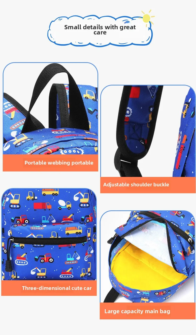 Mochila Infantil de Dibujos Animados, Ligera, para Jardín de Niños y Escuela, con Protección Ergonómica para la Columna Vertebral, para Niños y Niñas, Estilo Casual y Moderno