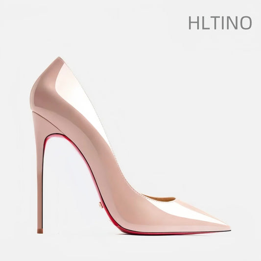 Zapatos de Tacón para Mujer 2026, Tacones de Cuero de Marca de Lujo, Zapatos de Tacón Alto con Punta en Pico y Suela Roja, Elegantes Stilettos para Damas, Zapatos de Fiesta