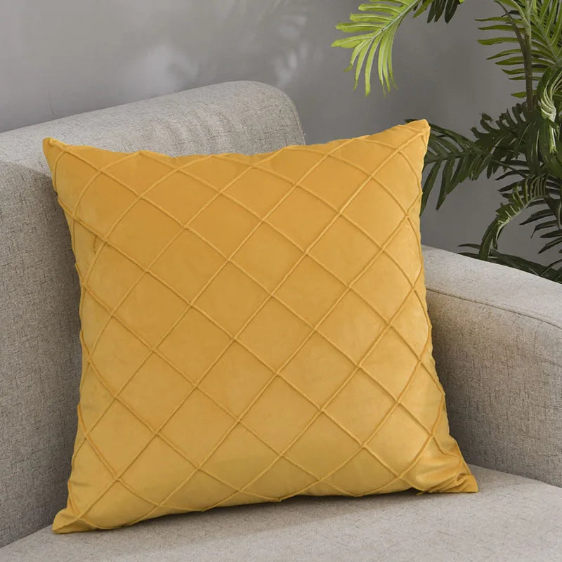 Funda de cojín de terciopelo suave, Funda geométrica Cojin de 45 × 45cm, Funda de almohada decorativa para muebles de Patio para sofá y balcón