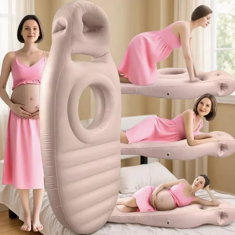 Colchón Inflable para Embarazo, Colchoneta de Yoga, Almohada Corporal para Dormir, Almohada de Embarazo