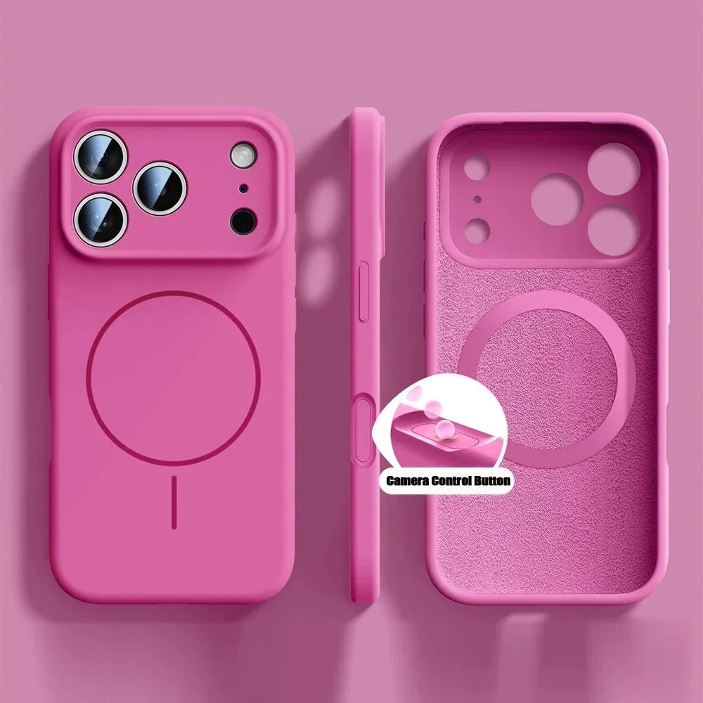 Nueva funda magnética de silicona líquida para iPhone 17 16 15 14 13 12 Pro Max 16 Plus Air fundas suave Original para iPhone 17 16 Pro Max funda para iphone 17 pro max