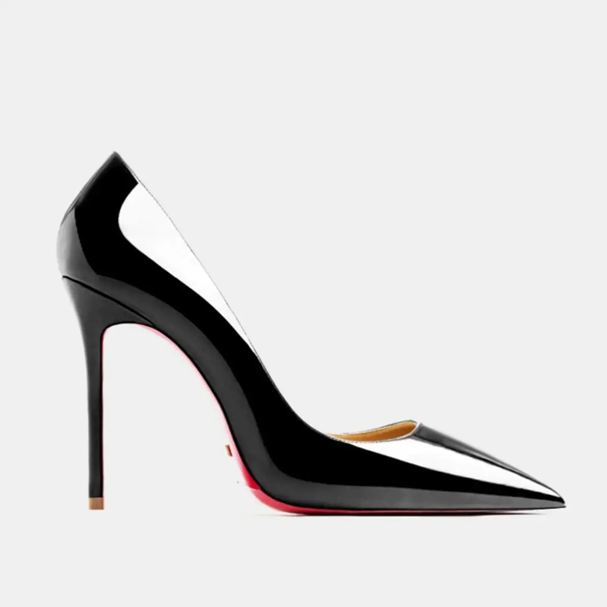 Sandalias de mujer 2026, nuevas, de tacón alto de 12 cm, estilo francés, puntiagudas, tacón delgado, sexys, negras, de boca poco profunda, zapatos individuales con suela roja para mujer.