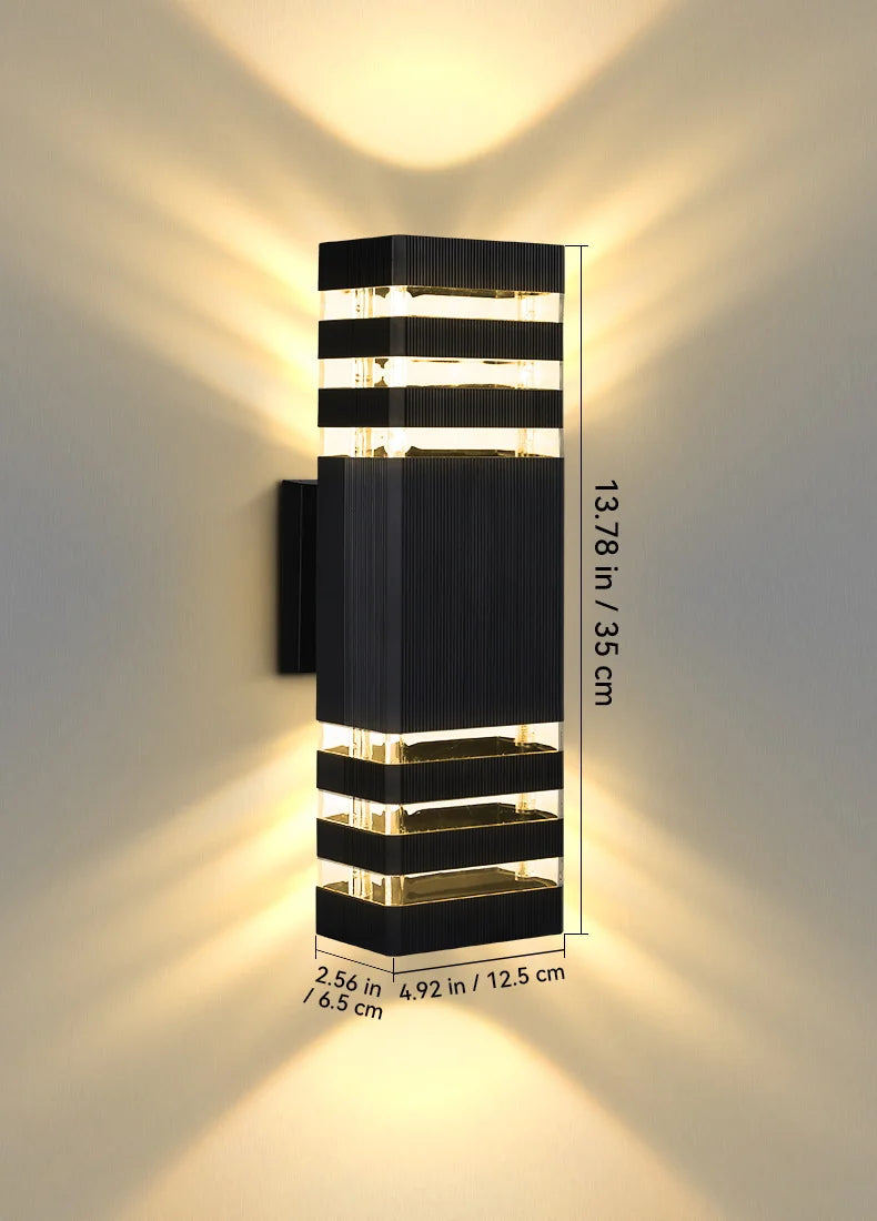 Candelabros de iluminación LED de pared, lámpara impermeable, arandela de pared externa para porche, calle, jardín, decoración del hogar, Bombilla E27