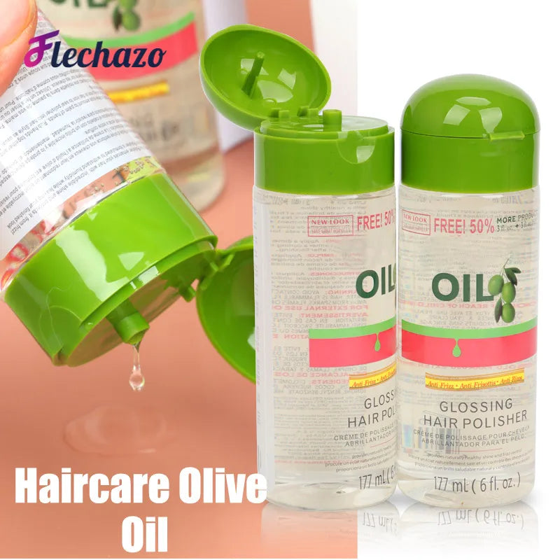 Aceite de oliva, Control del Frizz y brillo, pulidor de brillo, 6 onzas, aceite brillante para el cabello, uso diario, buen olor, aceite suave y saludable
