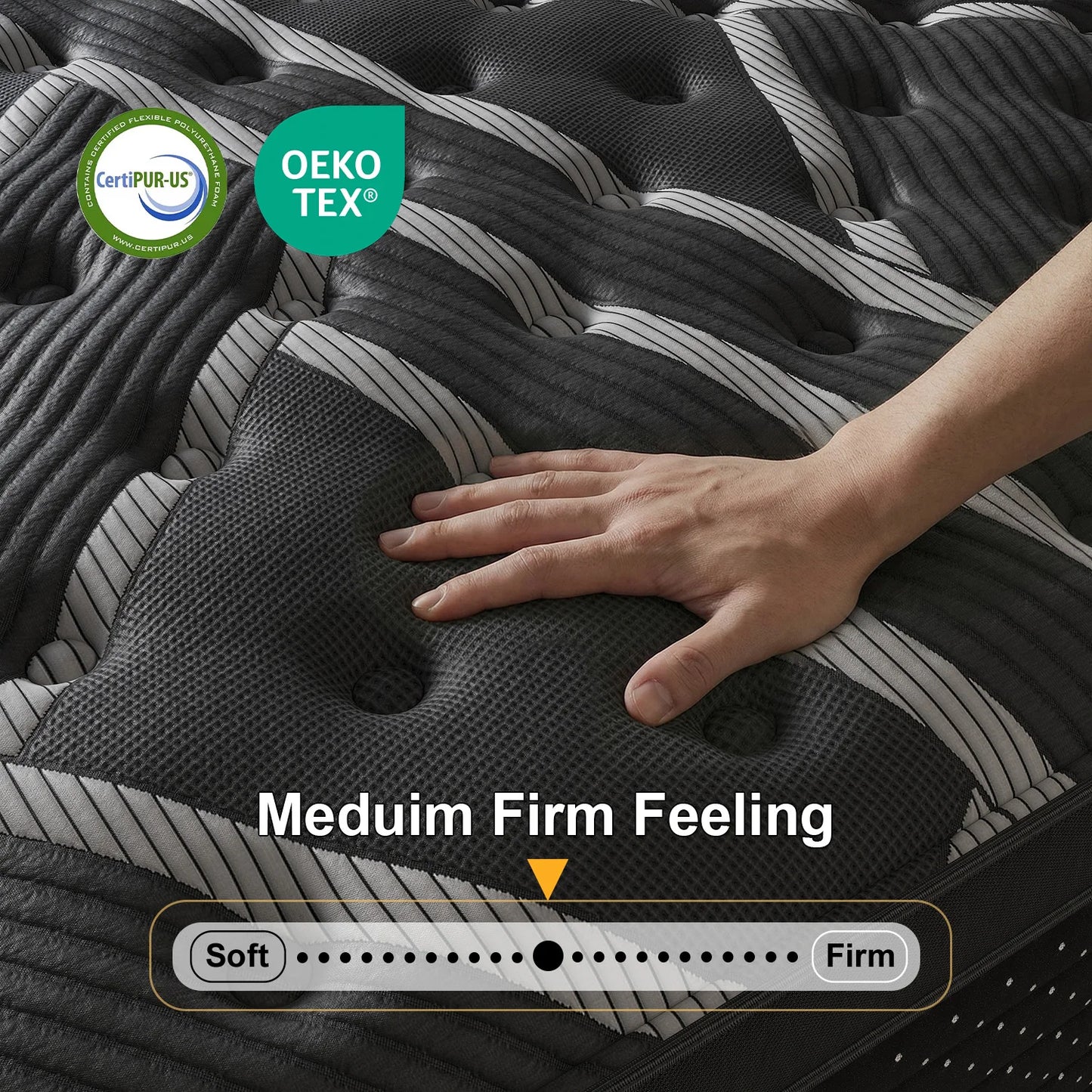 12/14in Hybrid Gel Memory Foam Mattress with Pocket Spring, Medium Firm, Motion Isolation Mattress in a Box