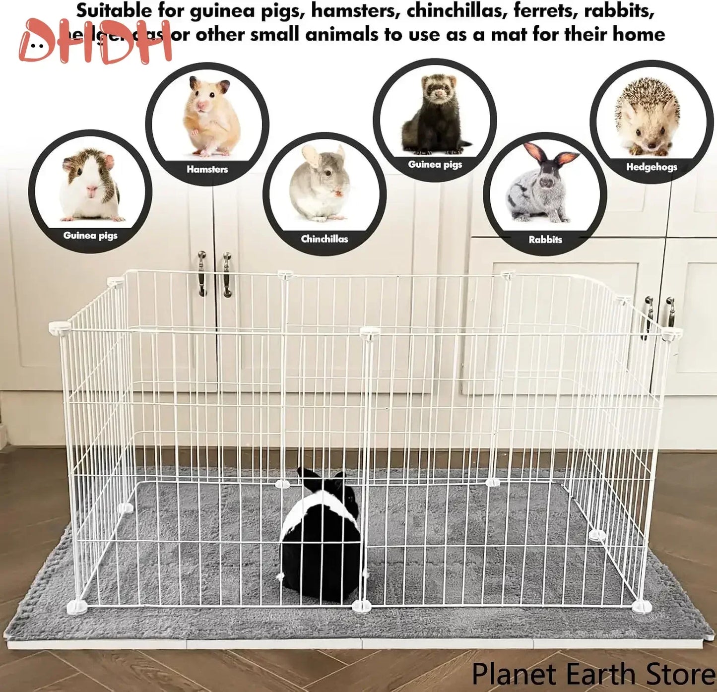 Forro para jaula de conejillo de indias, estera de cama antideslizante impermeable, almohadilla altamente absorbente para orinar, artículos para mascotas pequeñas, 4/10 piezas