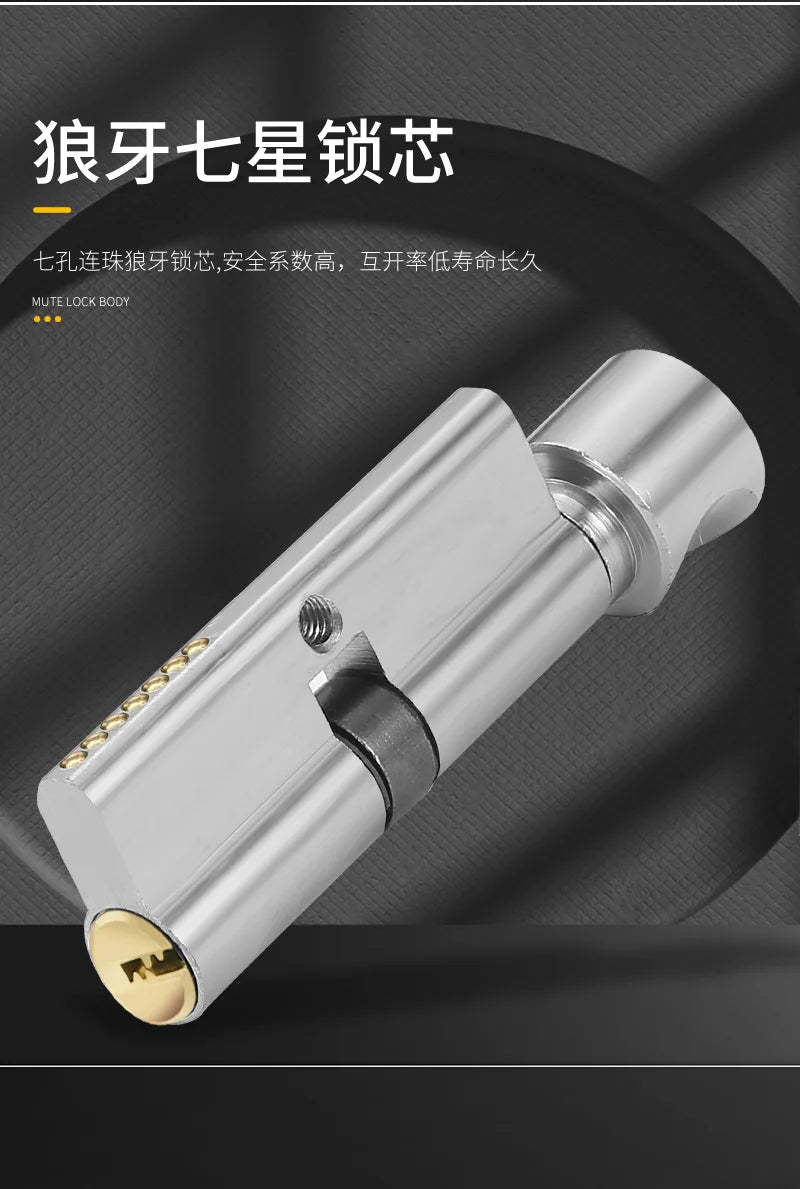 Juego de cerradura de puerta de acero inoxidable 304, manija de palanca de puerta Interior silenciosa para dormitorio, baño, manija de prensa, cerradura para puerta de madera maciza