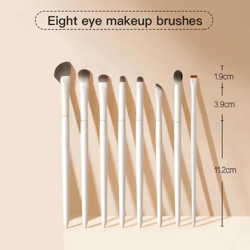 Juego de brochas de maquillaje natural para ojos, brocha para sombra de ojos, brocha de maquillaje blanca ultrasuave, herramienta de maquillaje para sombra de ojos y delineador de ojos, 5/8/10 Uds.