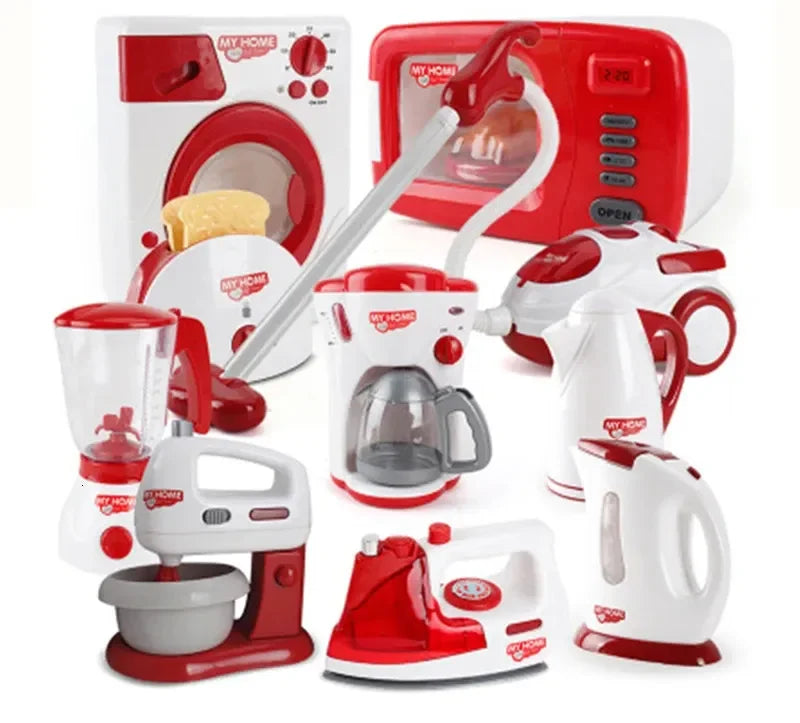 Electrodomésticos de cocina, juguetes, juego de cocina para niños, juego de cocina, accesorios para casa de muñecas, licuadora, cafetera, máquina mezcladora, tostadora
