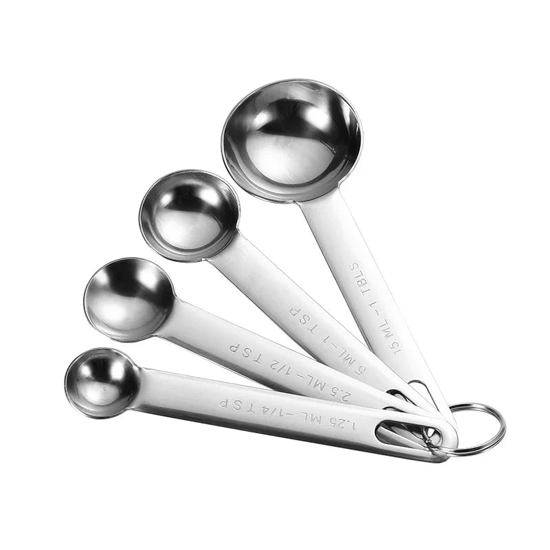 Cuchara medidora de acero inoxidable, juego de 4/6/7/8 Uds. Con regla de medición de escala, cuchara, juego de herramientas de medición para hornear café y cocina
