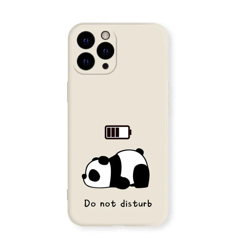 Funda de teléfono divertida con diseño de perro Panda para iPhone 17 14 15 12 11 13 16 Pro Max Mini 7 8 Plus SE, funda transparente de Animal bonito