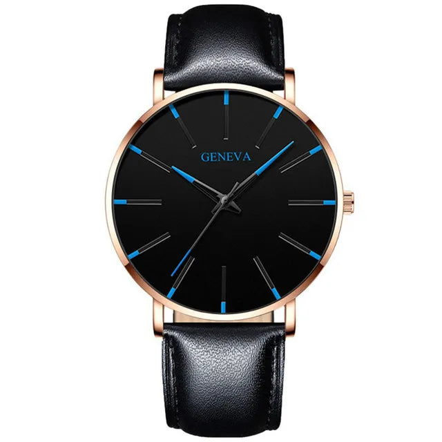 Reloj de pulsera de cuarzo para hombre minimalista ultrafina