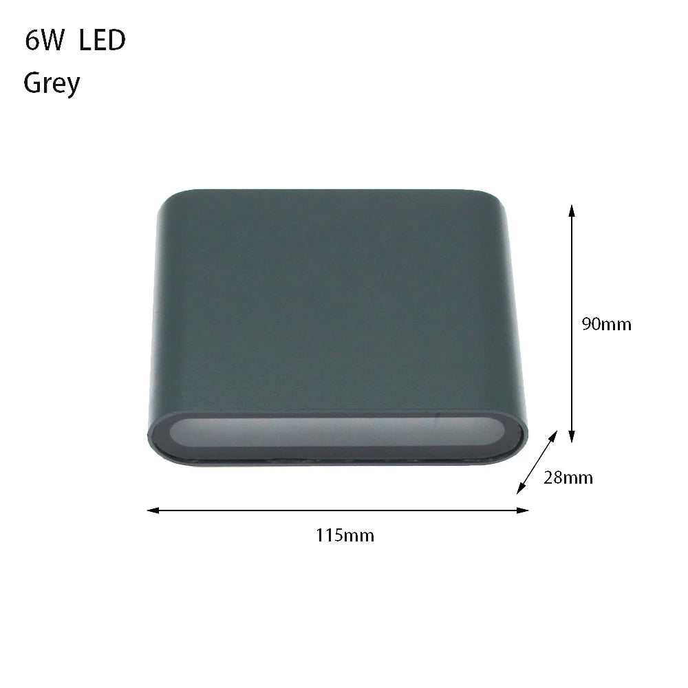 Lámpara LED de pared impermeable para exteriores, 6W, 12W, 24W, dormitorio, sala de estar, balcón, lámpara de pared Exterior de aluminio, accesorios de aplique