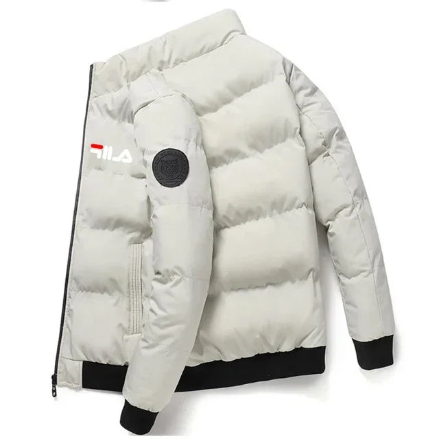 Abrigo cálido y grueso para hombre, a la moda, para otoño e invierno, chaqueta informal con cremallera y estampado, resistente al viento, para exteriores, tallas M-5XL