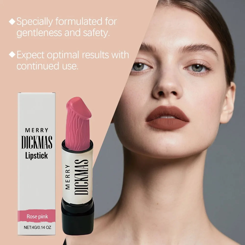 Lápiz Labial Secret Party Christmas, Lápiz Labial Mate de Larga Duración, Brillante, Sedoso, Suave como el Terciopelo, de Alta Pigmentación, Maquillaje Cosmético para Mujer