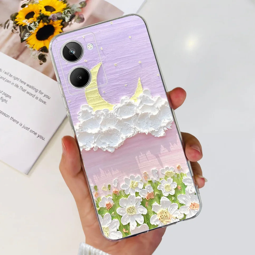 Para Realme 10 4G RMX3630 funda de teléfono suave de silicona TPU a prueba de golpes para Realme 10 funda protectora trasera con diseño de dibujos animados bonitos