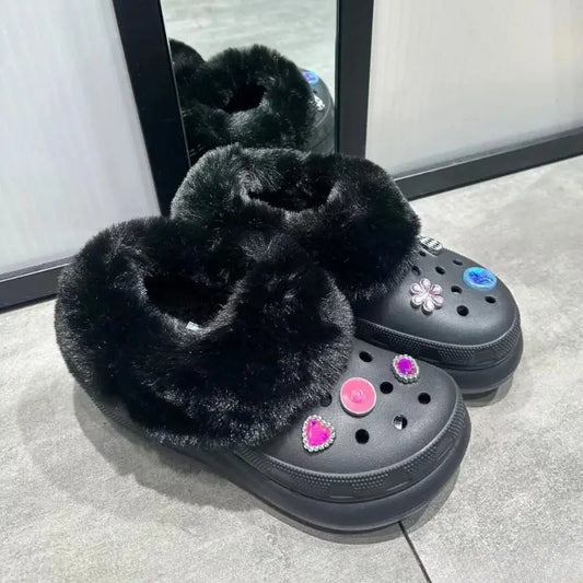Zapatillas peludas de invierno, plantillas de piel, zuecos para zapatos, forros para zapatos, cubierta de felpa gruesa suave extraíble, forro cálido, 2024