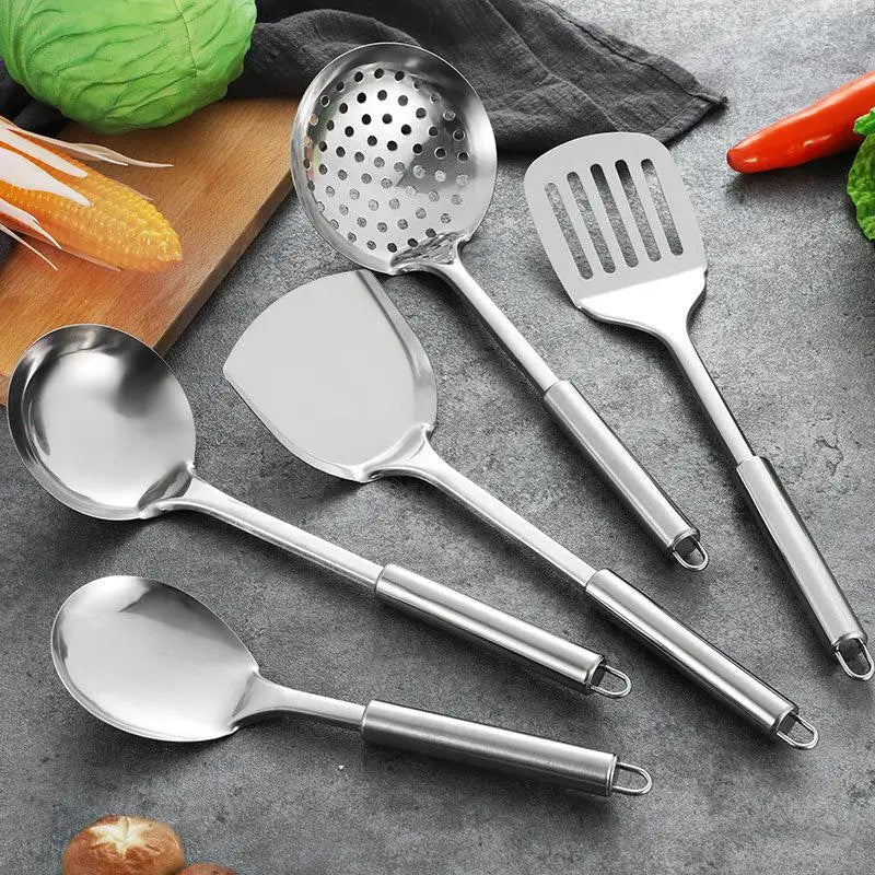 Utensilios de cocina, utensilios de cocina, pala de acero inoxidable, cuchara para sopa, utensilios giratorios, vajilla, herramienta de cocina, utensilios de cocina
