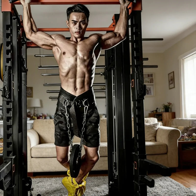 Cinturón de inmersión de alta resistencia, cadena de acero ajustable para dominadas ponderadas, entrenamiento de fuerza, gimnasio en casa, equipo de Fitness