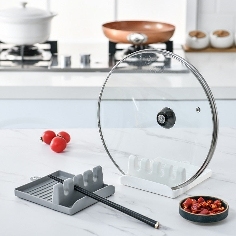 Soportes para cucharas de cocina, tenedor, espátula, estante, organizador, soporte para palillos de plástico, almohadilla antideslizante para cucharas