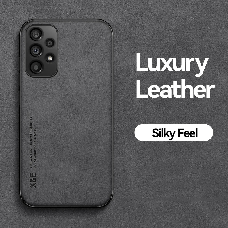 Funda de teléfono de cuero esmerilado magnético con placa de hierro oculta para Xiaomi 17 Pro Max 15T 15 14 14T 13 13T 12 12T 11 11T Pro