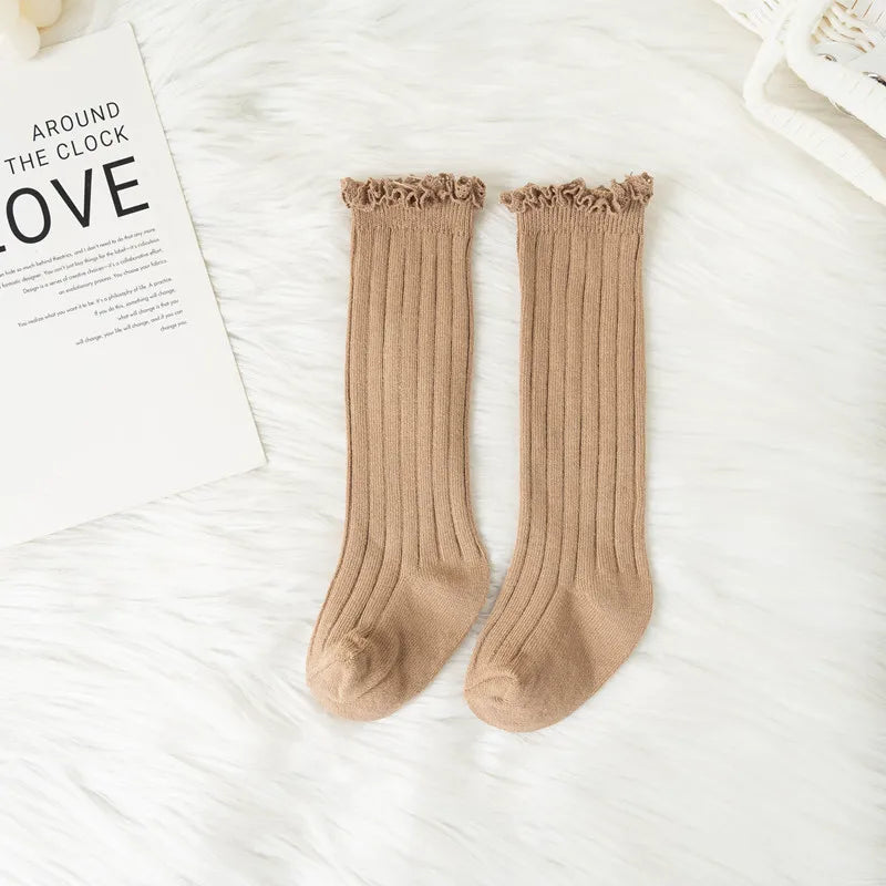 Calcetines Largos con Encaje para Niñas