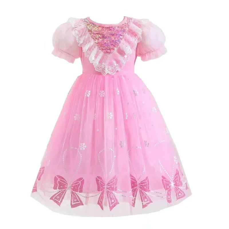 Vestido de tul de verano para niñas, vestido de princesa con lentejuelas y malla abullonada, Vestidos para fiesta de cumpleaños para niños, ropa informal de moda para niños de 2 a 10 años