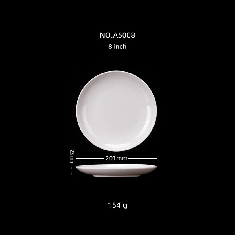 Platos redondos de melamina para Hotel, juegos de cena de 8-14 pulgadas, platos blancos de porcelana de imitación, bandeja para servir, vajilla hermosa, comida occidental