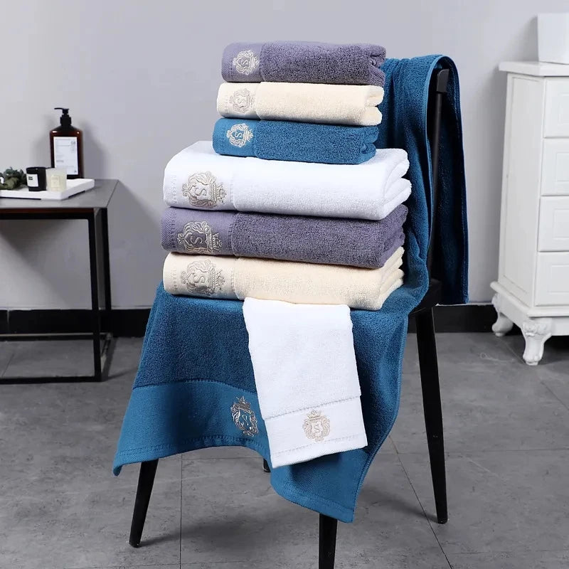 Juego de toallas de baño de algodón bordado, toallas de baño grandes de 70x140cm y 35x75cm, toallas de uso diario para ducha facial, 1/2/3 Uds.
