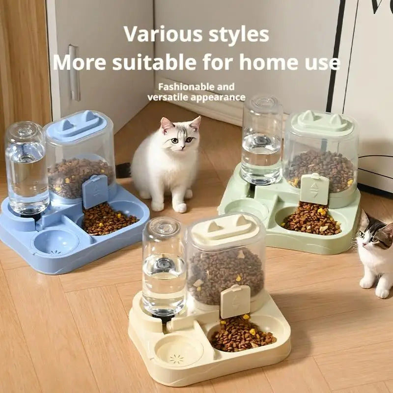 Comedero y bebedero automático para gatos, dispensador de agua todo en uno para alimentos para mascotas, dispensador de almacenamiento de alimentos de gran capacidad, suministros para mascotas