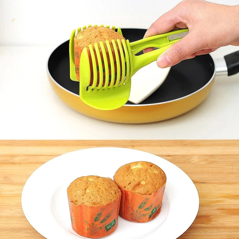 Práctico soporte de acero inoxidable para cebolla, rebanador de patatas, tomate, cortador de frutas y verduras, herramientas de cocina de seguridad, accesorios